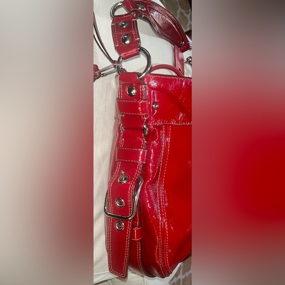 Coach Red Patent Leather Shoulder Bag